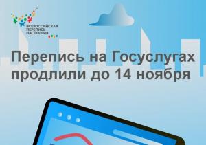 Перепись на портале Госуслуг продлена до 14 ноября