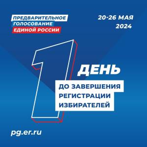 До завершения регистрации избирателей на электронном предварительном голосовании Единой России остается один день